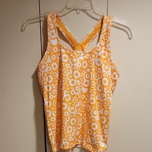 Nike Orange and White Patterned Tank Top